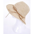 49773 - Capeline Paille Ajouree + Lien - 0300 Ecru