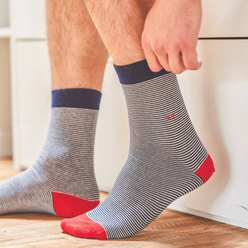 RA07 Chaussette Coton Rayée  - Homme