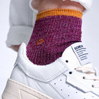 FPA01 - Chaussettes pailletées en coton peigné vintage - Bordeaux