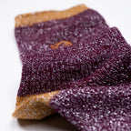 FPA01 - Chaussettes pailletées en coton peigné vintage - Bordeaux