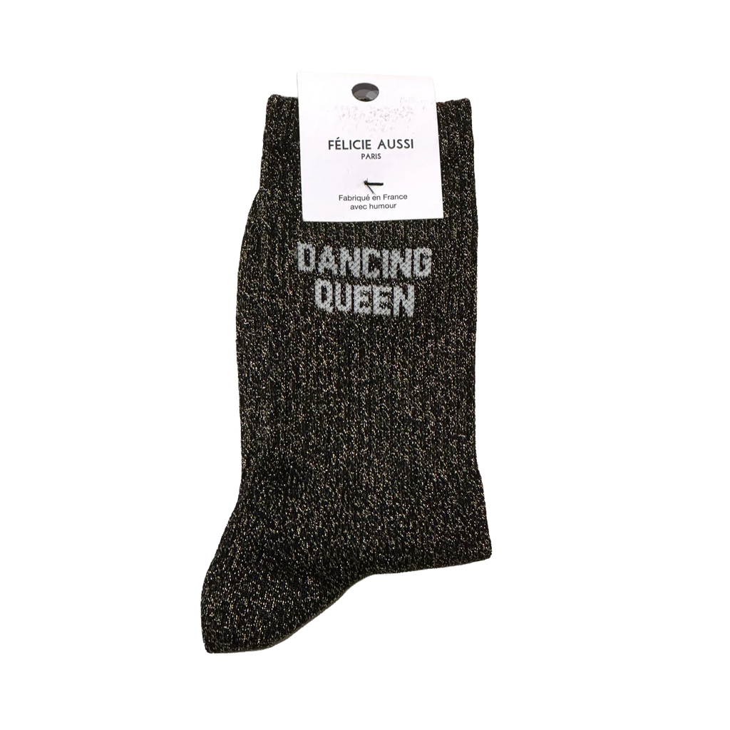 Dancing Queen - Chaussettes paillettes Noir