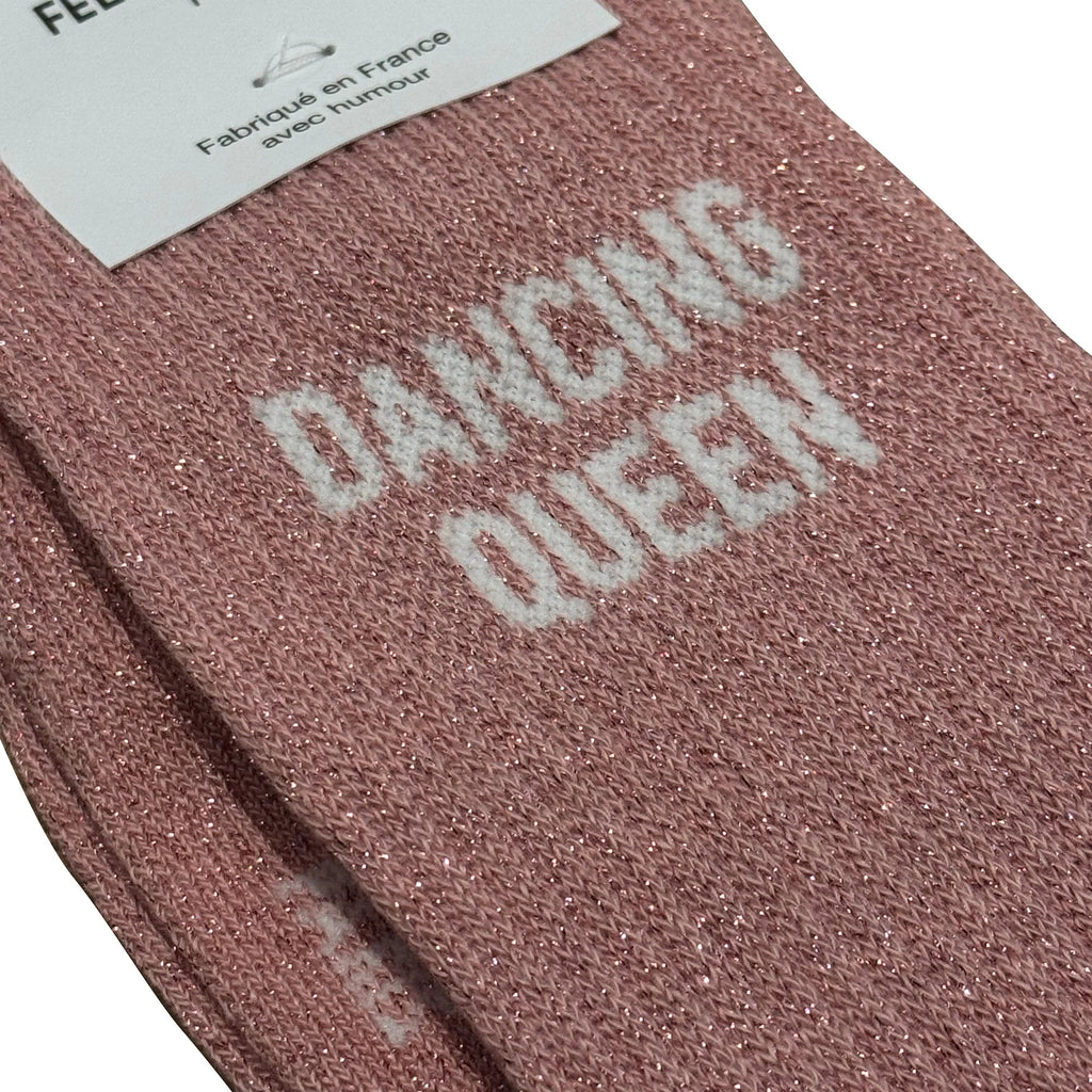 Dancing Queen - Chaussettes paillettes Rose