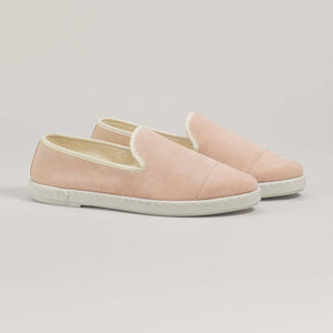 Chaussons  Cuir Rose - Femme