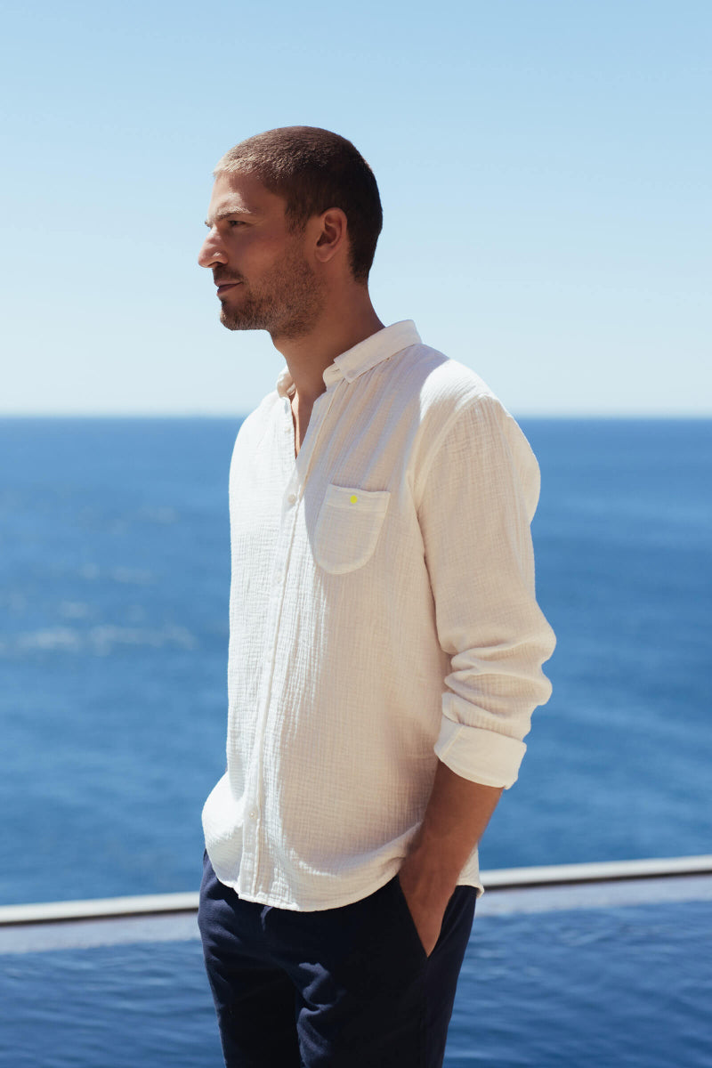 Chemise - Blanche en gaze de coton
