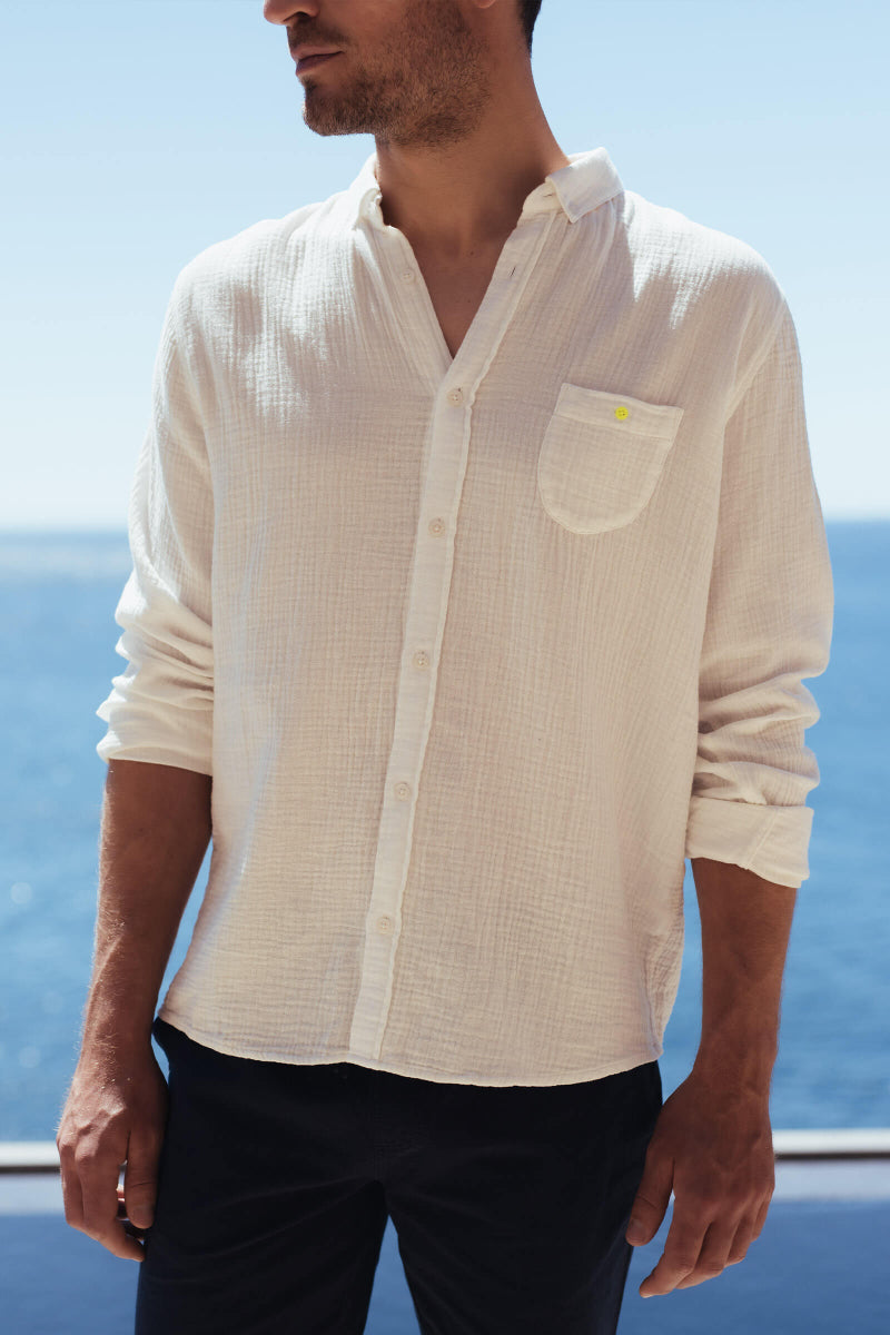 Chemise - Blanche en gaze de coton