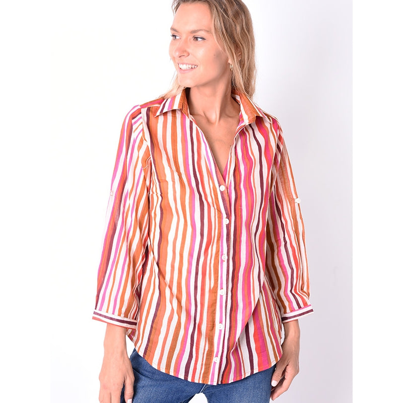 67901 - chemise manche 3/4 - 0523 Bleu clair