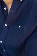 Chemise - Navy en gaze de coton