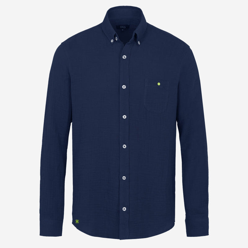 Chemise - Navy en gaze de coton
