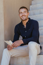 Chemise - Navy en gaze de coton