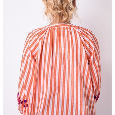 68010 - chemise manche 3/4  - 0900 Orange