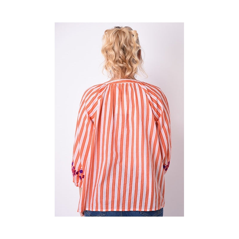 68010 - chemise manche 3/4  - 0900 Orange
