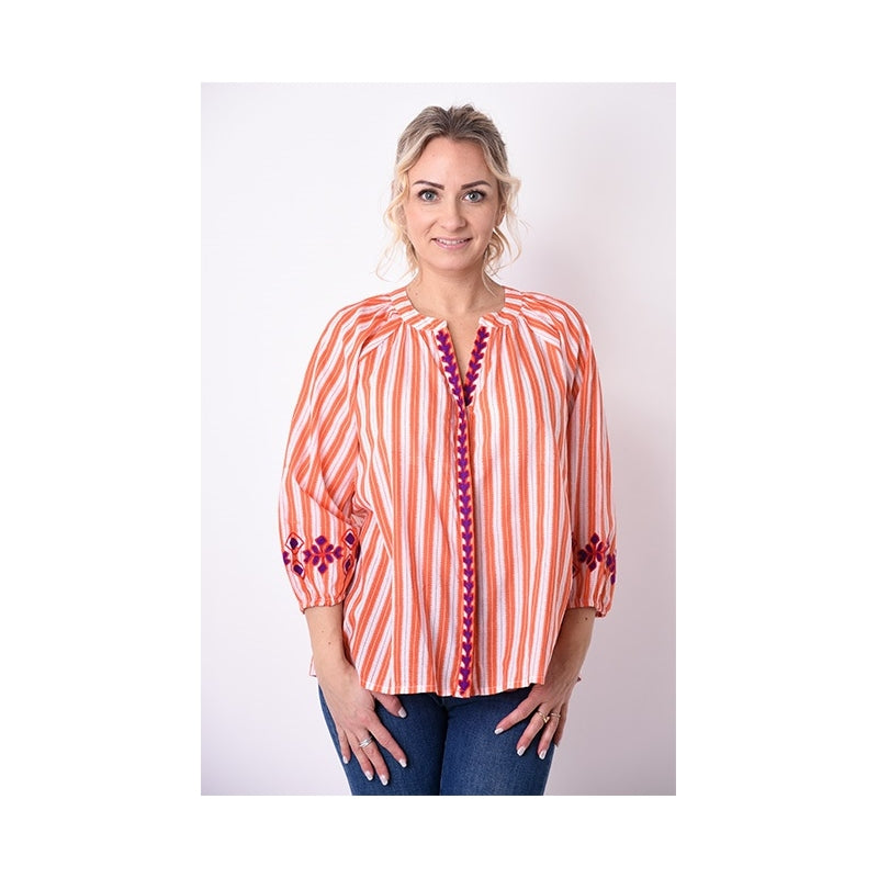 68010 - chemise manche 3/4  - 0900 Orange
