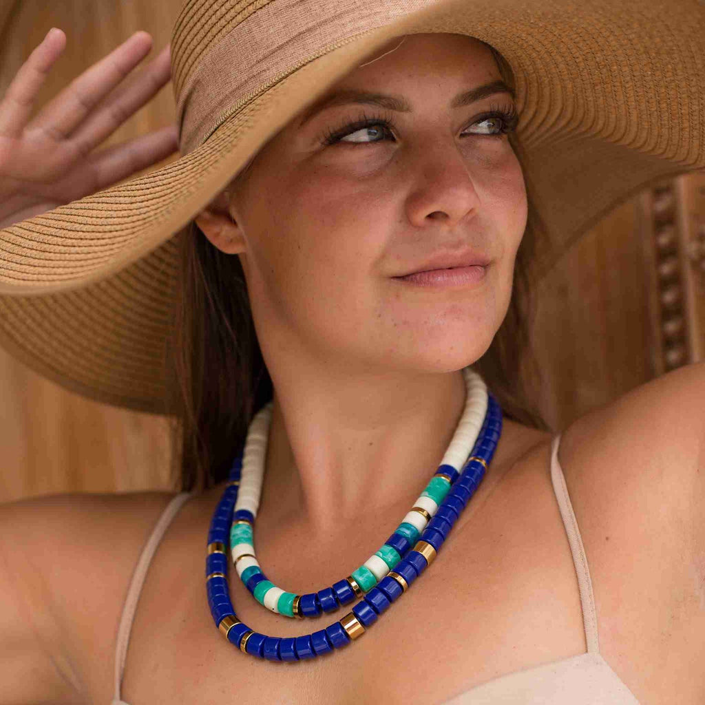 Collier Praia - Azul - Ivoire