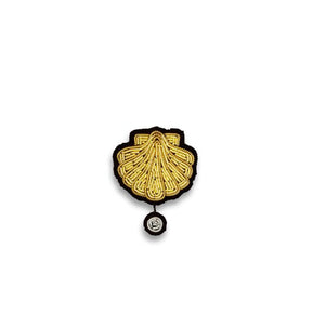 Broche - Coquille Saint Jacques + Perle