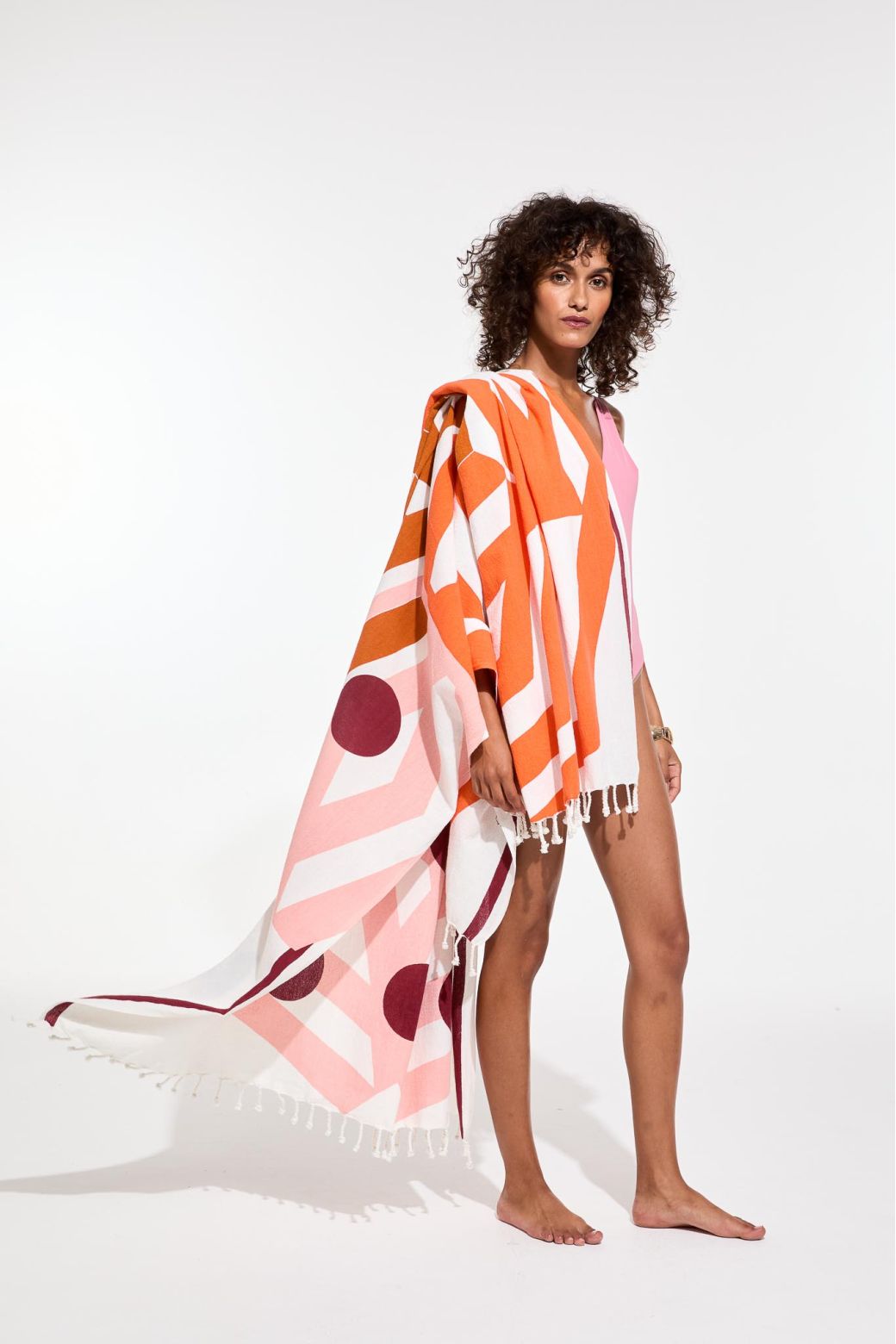 Drap de plage Rêve Drap de Plage Bloom Orange