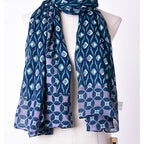 68206 - Etole Coton Petit Motif et cadre - 0551 Bleu Foncé