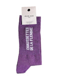CHAUSSETTE DE LA FLEMME - Chaussettes paillettes violet