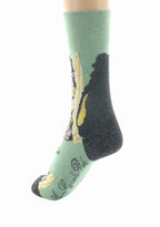 CHAUSSETTES FEMME EN COTON MOTIF FEUILLES D’OR