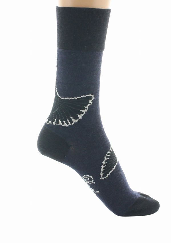 CHAUSSETTES FEMME EN LAINE MOTIF GRUE SAUVAGE