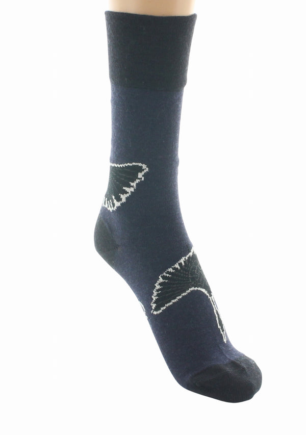 CHAUSSETTES FEMME EN LAINE MOTIF GRUE SAUVAGE