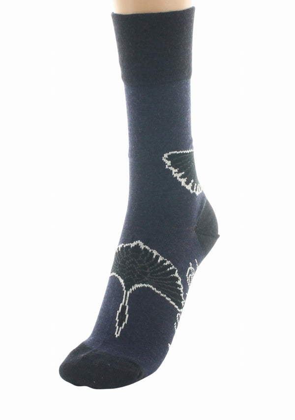 CHAUSSETTES FEMME EN LAINE MOTIF GRUE SAUVAGE