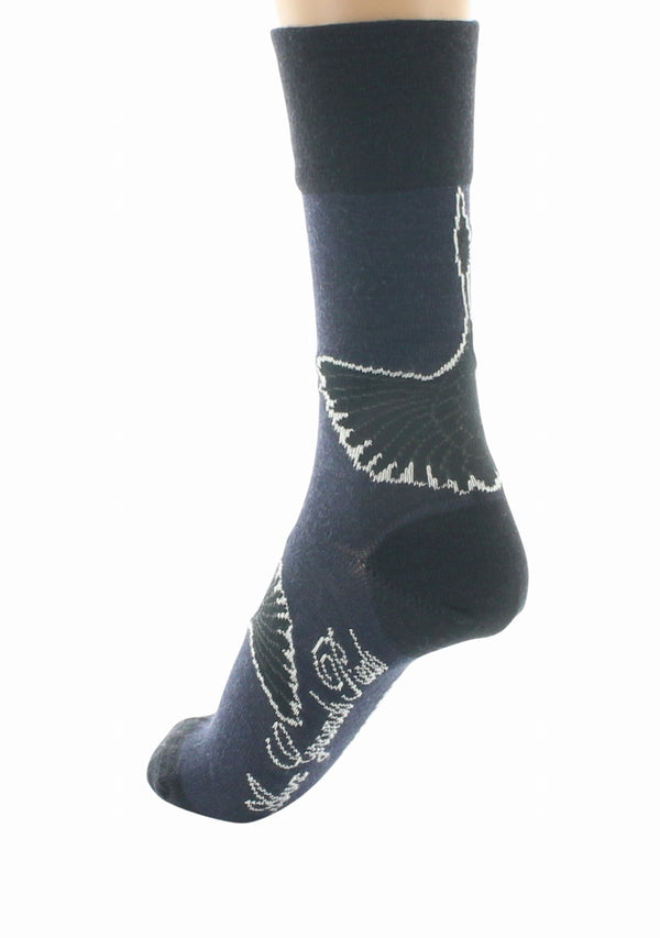 CHAUSSETTES FEMME EN LAINE MOTIF GRUE SAUVAGE