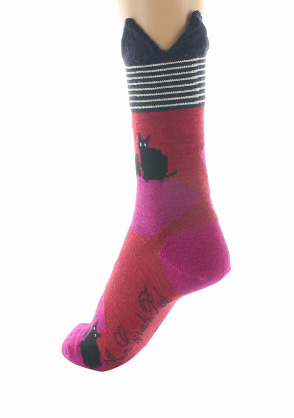 CHAUSSETTES FEMME EN LAINE MOTIF CHATS