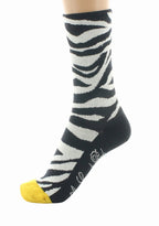 CHAUSSETTES FEMME EN LAINE MOTIF ZÈBRE