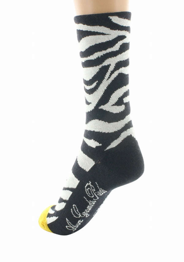 CHAUSSETTES FEMME EN LAINE MOTIF ZÈBRE