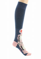 MI-BAS FEMME EN LAINE ET COTON MOTIF CAVALIÈRE
