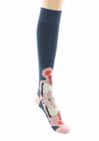 MI-BAS FEMME EN LAINE ET COTON MOTIF CAVALIÈRE