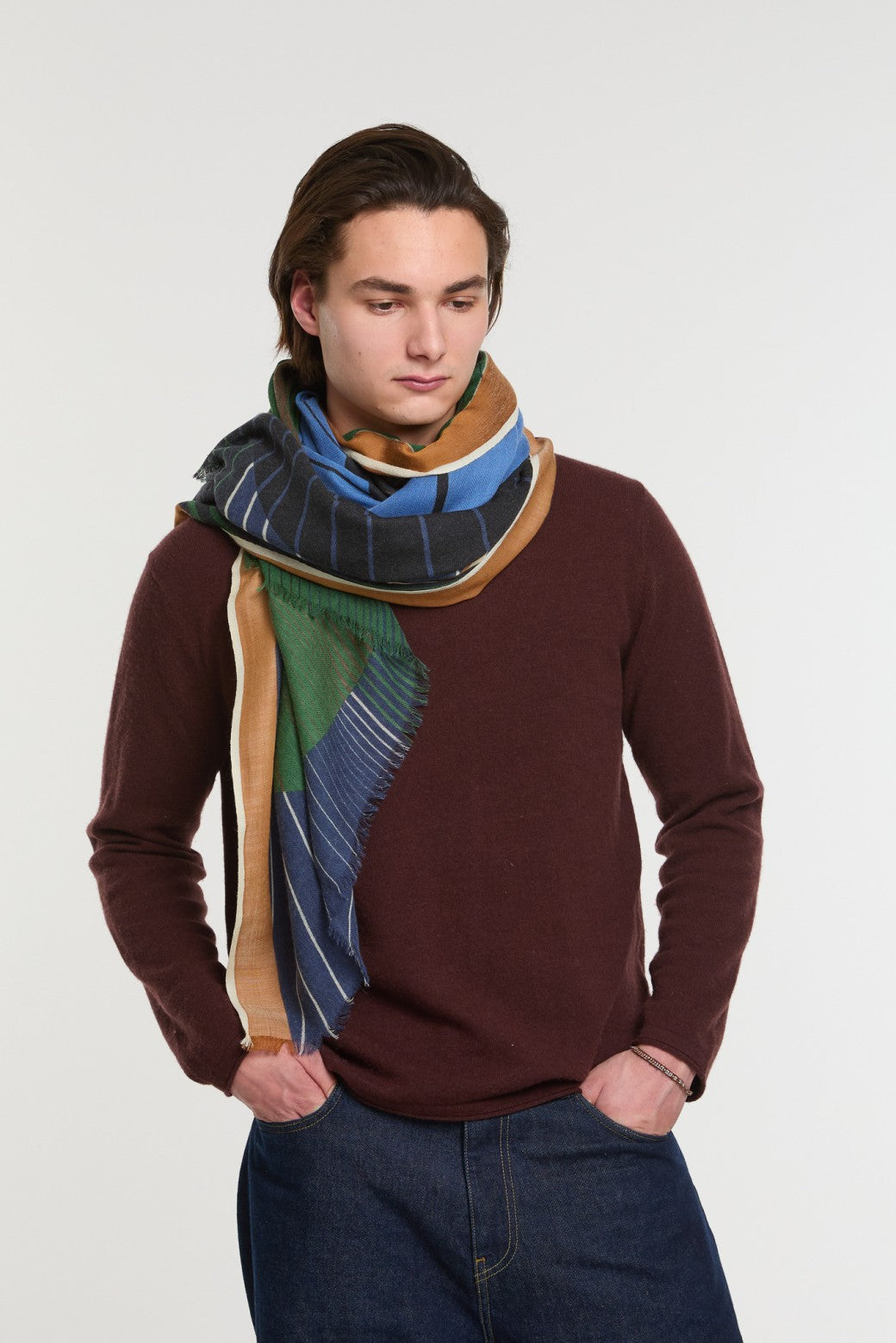 Foulard Astre Kaki Brun