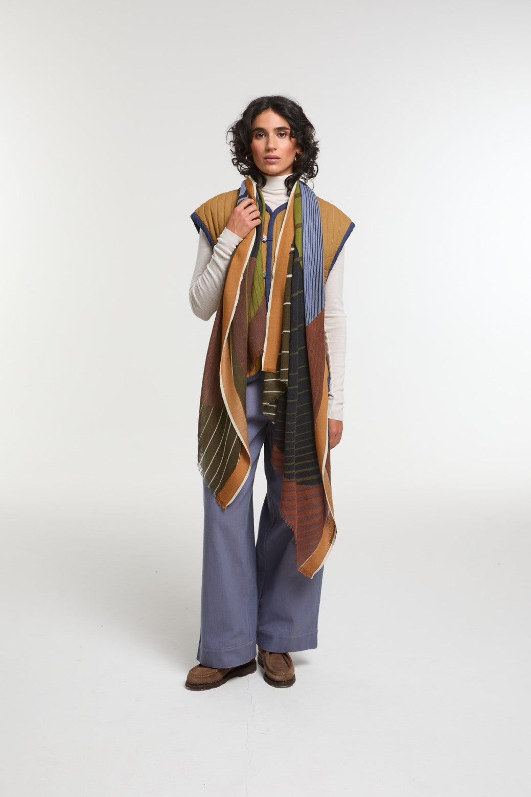 Foulard Astre Kaki Brun