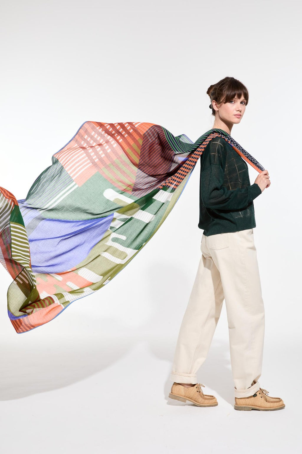 Foulard Cascade Bleu Vert
