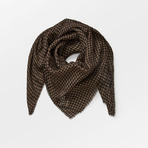 Gingham Big Woo Scarf - Acorn Brown