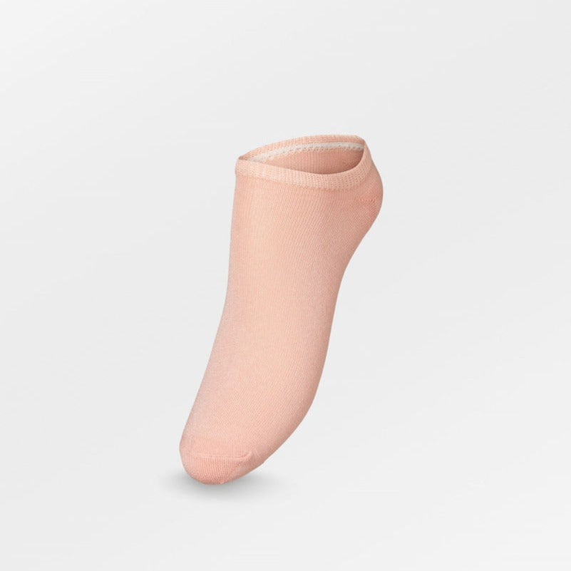 Solid Glitter Sneakie Sock - Peach Nectar