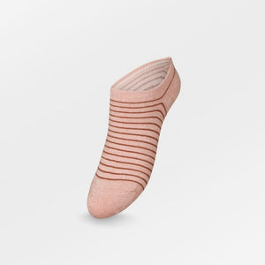 Stripe Glitter Sneakie Sock - Peach Pink