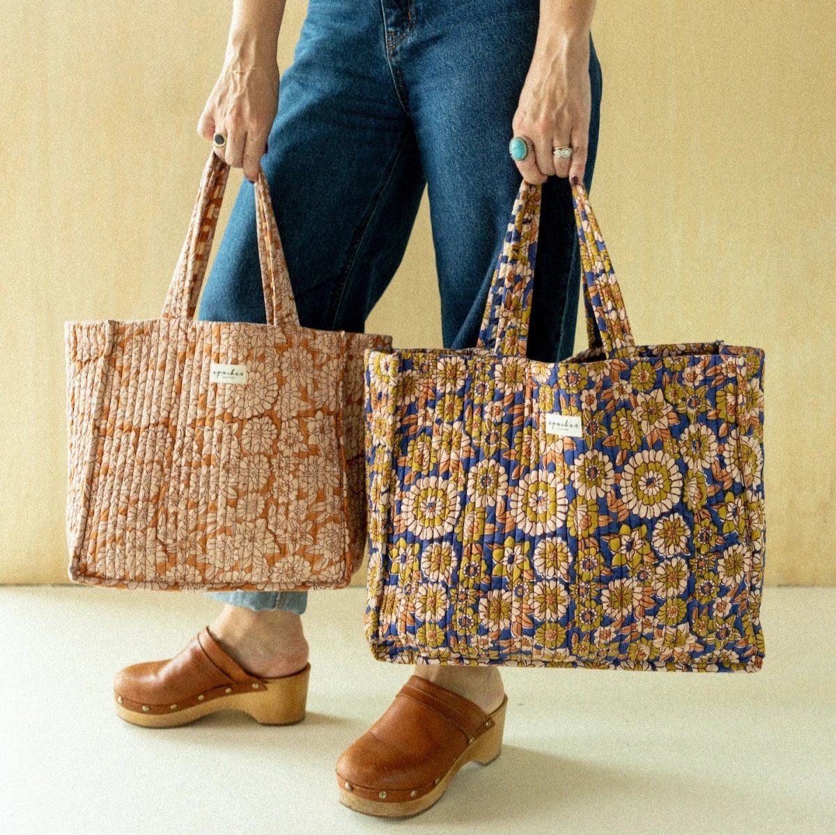 Grand Sac Karan - Flowers Retro