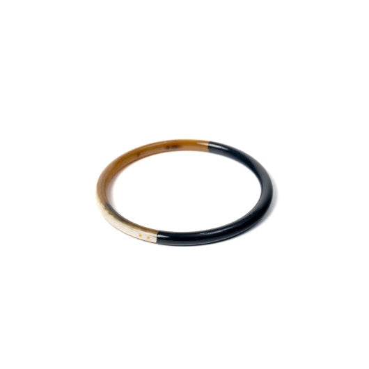 Joe Fin à l'unité - Marine - bracelet en corne bicolore