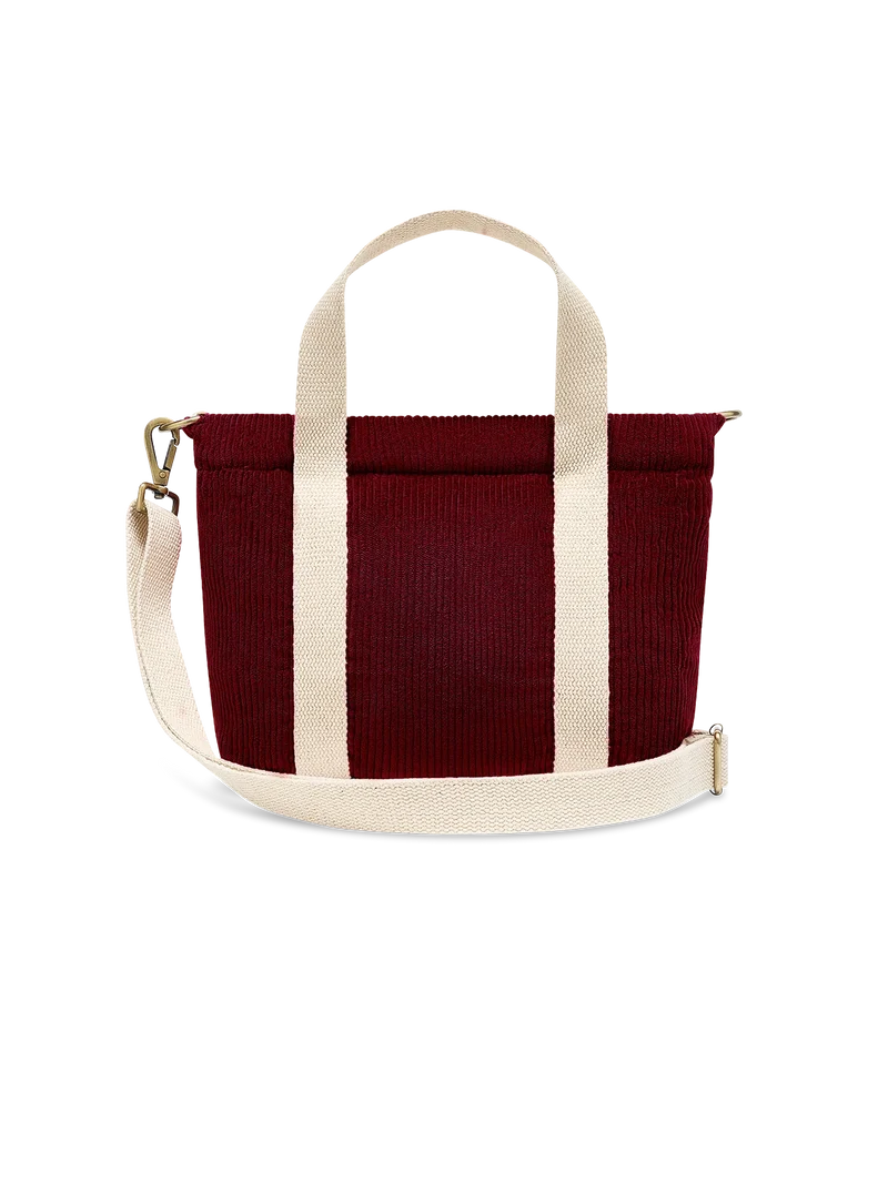 Mini Cabas Louise - Velours Bordeaux