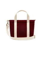 Mini Cabas Louise - Velours Bordeaux