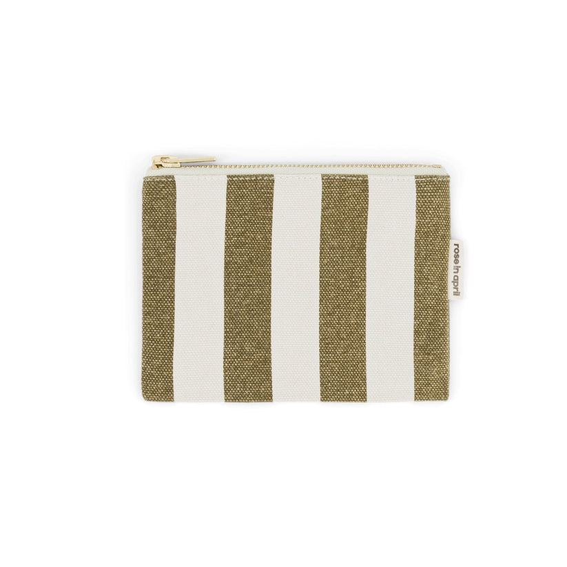 Porte-Monnaie Marie - Rayures Olive Greige