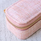Marie effet lin - Rose - Mini boîte à bijoux de voyage