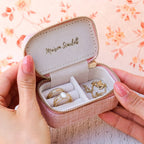 Marie effet lin - Rose - Mini boîte à bijoux de voyage