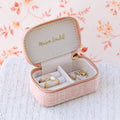 Marie effet lin - Rose - Mini boîte à bijoux de voyage