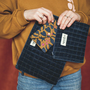 Mini pochette Mana Apaches - Velours Marine