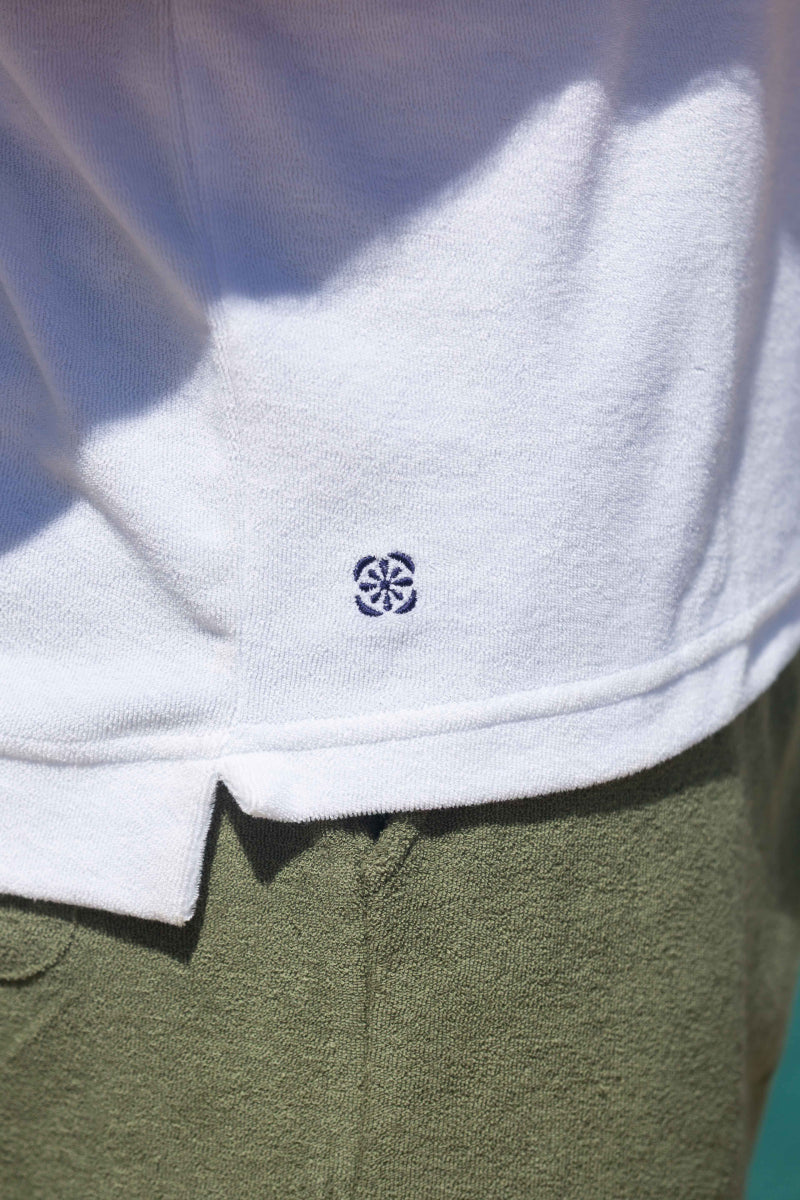 Polo - Blanc en coton éponge