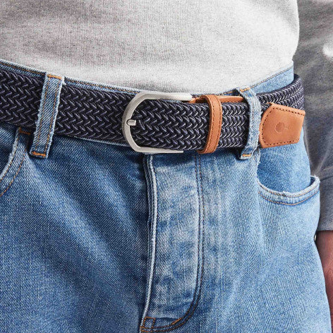 NAV42 - Ceinture bleu foncé & blanc polyester recyclé - modèle Belt