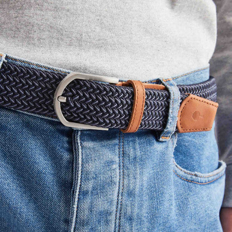 NAV42 - Ceinture bleu foncé & blanc polyester recyclé - modèle Belt