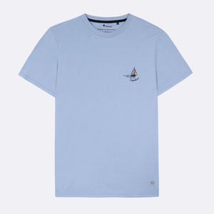 T-shirt Arcy - bleu clair broderie poitrine capitaine